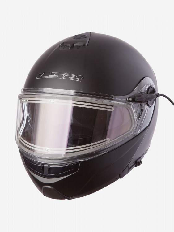 Мотошлем FF325 STROBE ELECTRIC SNOW Solid снегоходный LS2 (черный матовый)