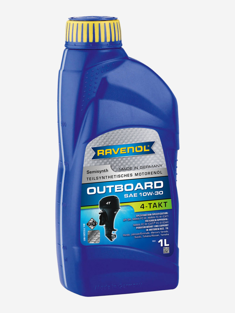 Моторное масло для 4-T лодочных моторов RAVENOL Outboardoel 4T 10W-30, 1 литр