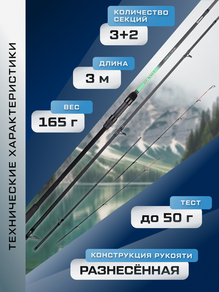 F-FISHING Удилище фидерное Vento Feeder 3,0м тест max 50г