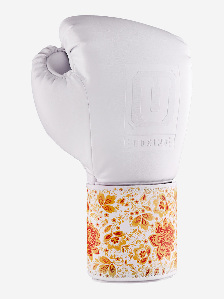 Тренировочные перчатки на липучке ULTIMATUM BOXING GEN7PRO-HTN KHOKHLOMA WHITE