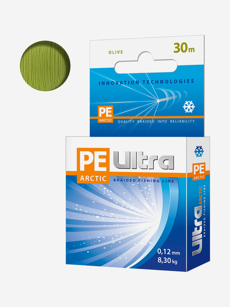 Плетеный шнур для рыбалки AQUA PE ULTRA ARCTIC 0,12mm 30m