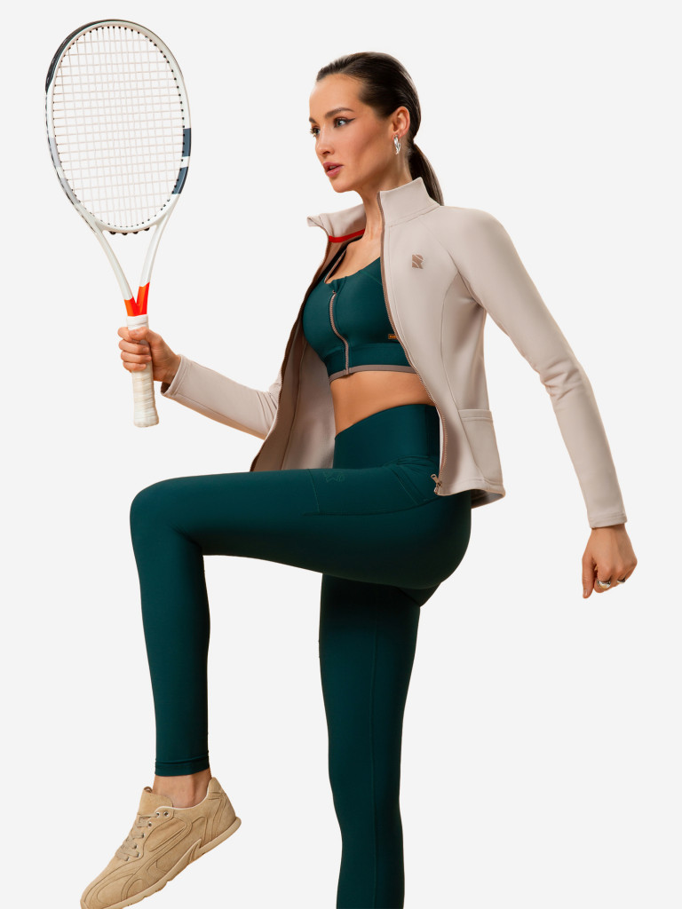 Топ женский RAQUETA SPORT Zip, 23 Deep Green