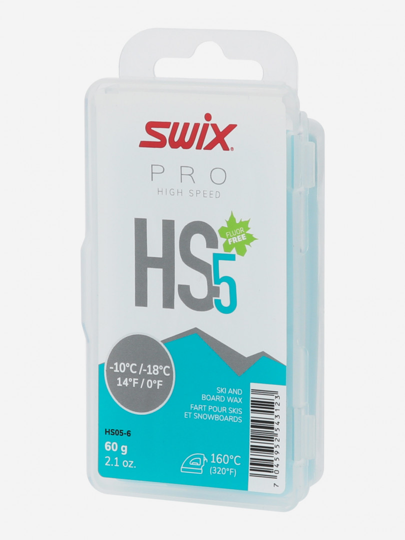 фото Мазь скольжения твердая swix hs5 turquoise, -10°c/-18°c, 60 г, голубой