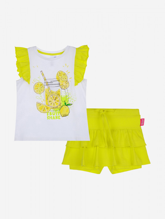 Комплект Playtoday для девочки: футболка, юбка-шорты