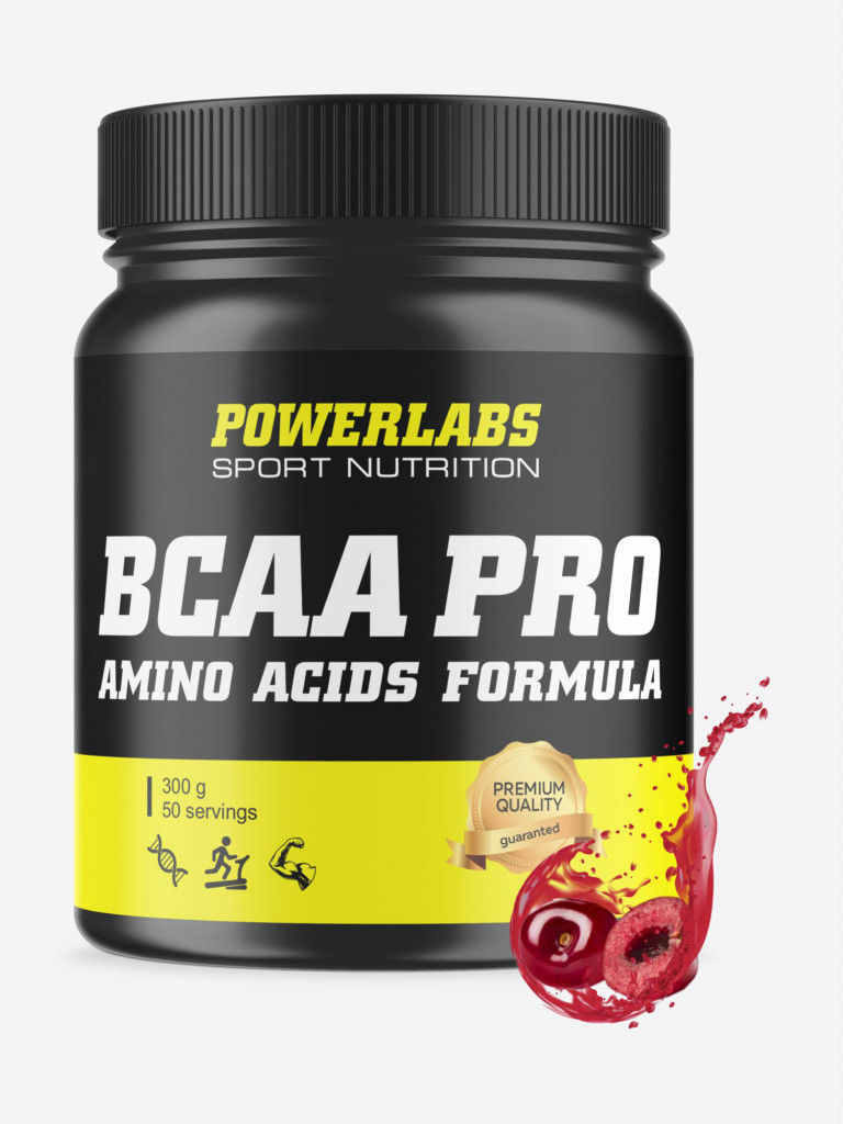 BCAA PRO, Powerlabs, 300 г, вишня