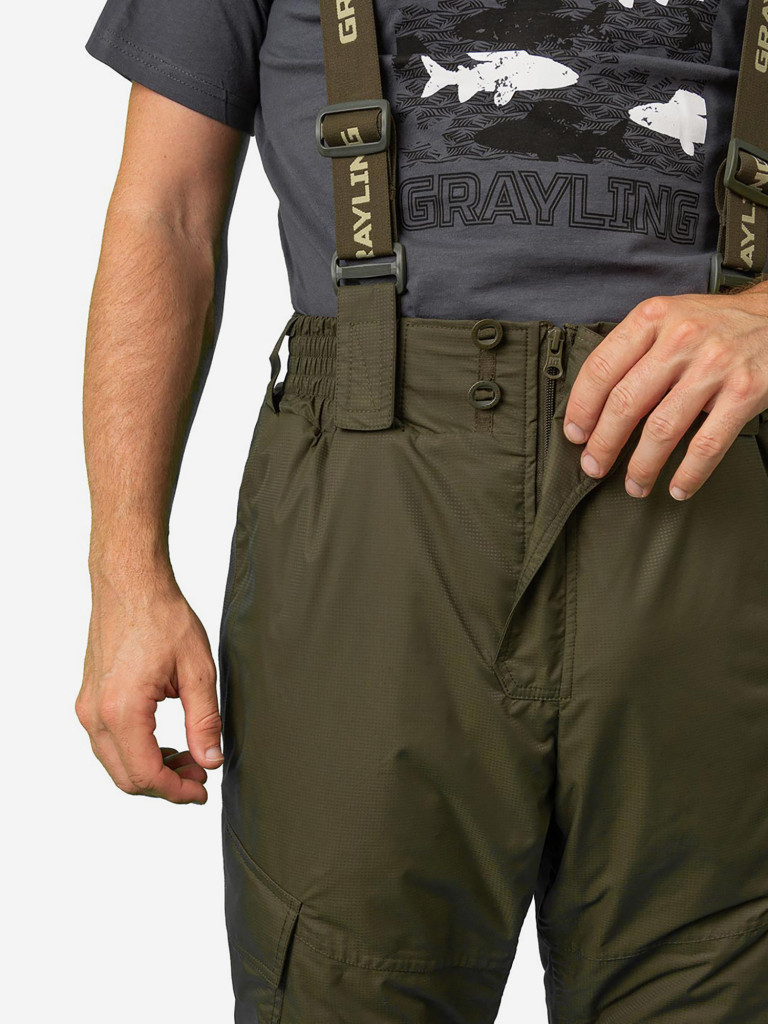 Костюм для рыбалки мужской GRAYLING, скат демисезонный -15, хаки