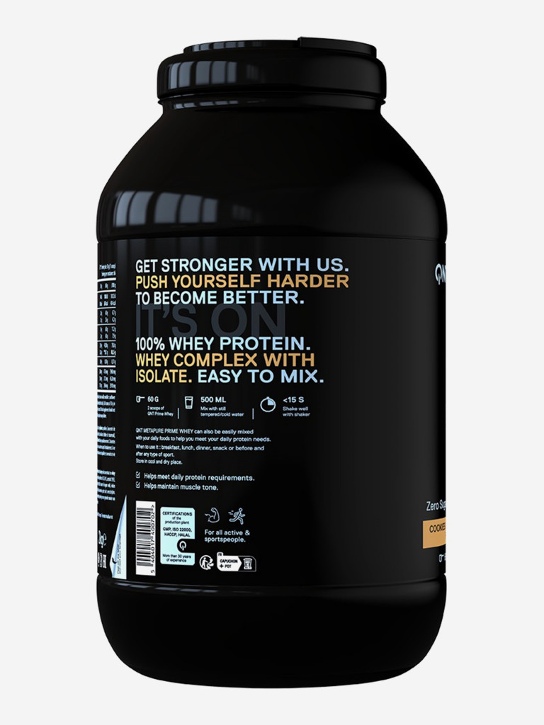 Сывороточный протеин для набора мышечной массы, изолят протеина QNT PRIME WHEY 2kg Cookies & Cream