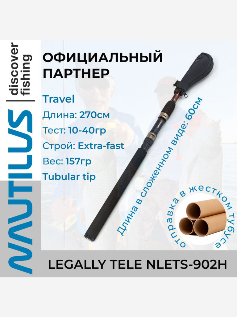 Спиннинг Nautilus Legally Tele NLETS-902H 270см 10-40гр
