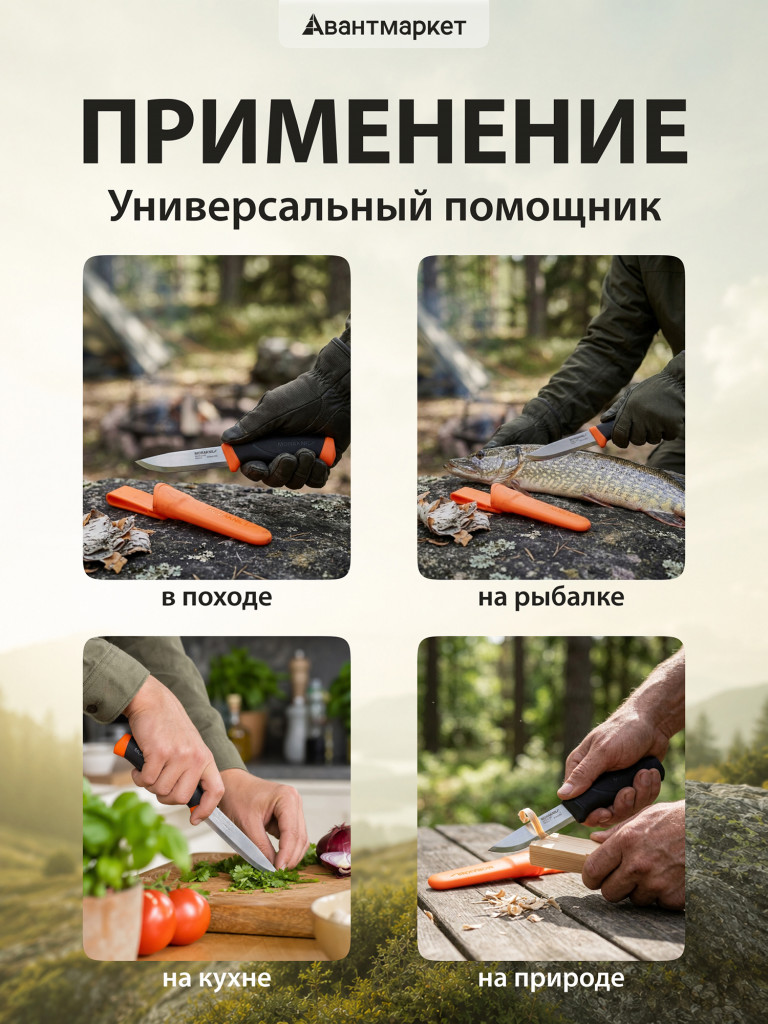 Нож Morakniv Companion F Serrated, нержавеющая сталь, 11829