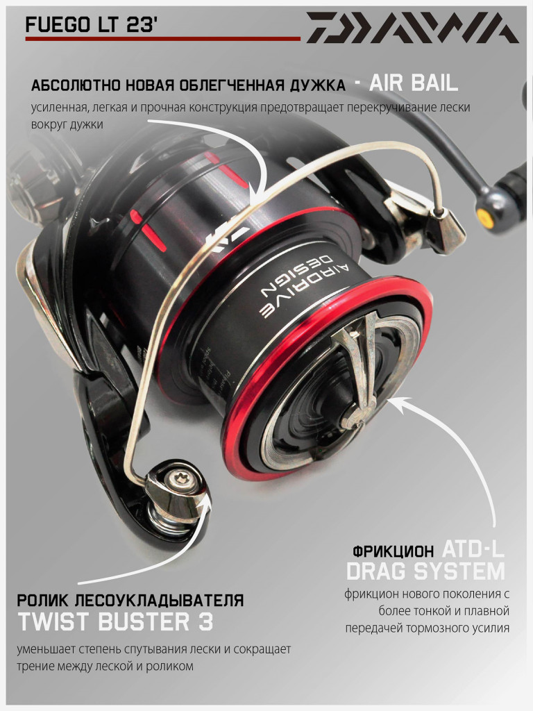 Катушка для спиннинга безынерционная Daiwa 23 Fuego LT 3000-C