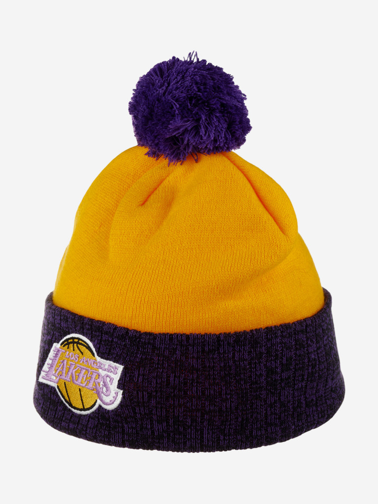 Шапка с помпоном MITCHELL NESS HPCK1052-LALYYPPPYELL Los Angeles Lakers NBA (желтый)