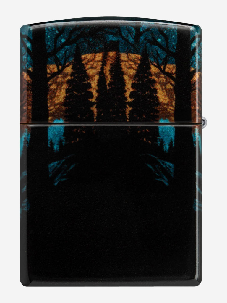 Зажигалка бензиновая ветроустойчивая Zippo Moonlight Wolf Design 540 Tumbled Chrome