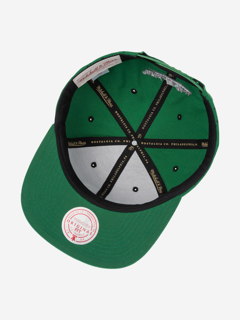 Бейсболка с прямым козырьком MITCHELL NESS HS11479-BCEGREN Boston Celtics NBA (зеленый)