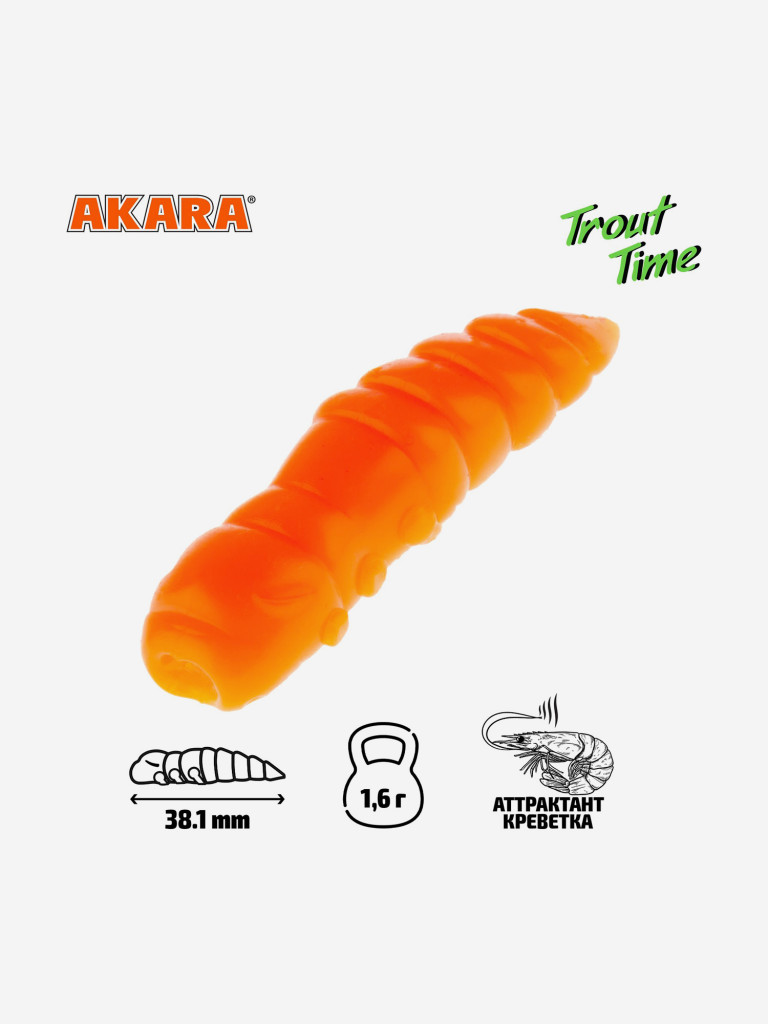 Силиконовая приманка Akara Trout Time TERMITE 1,5 Shrimp 100 (20 шт.)