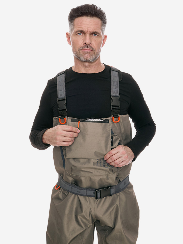 Мембранные вейдерсы Hord, мужские, водонепроницаемые, полиэстер, хаки