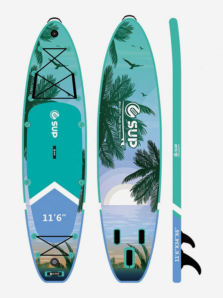 Надувная двухслойная SUP-доска E-SUP Sunrise, 11'6" 350*86*15 см, сапборд