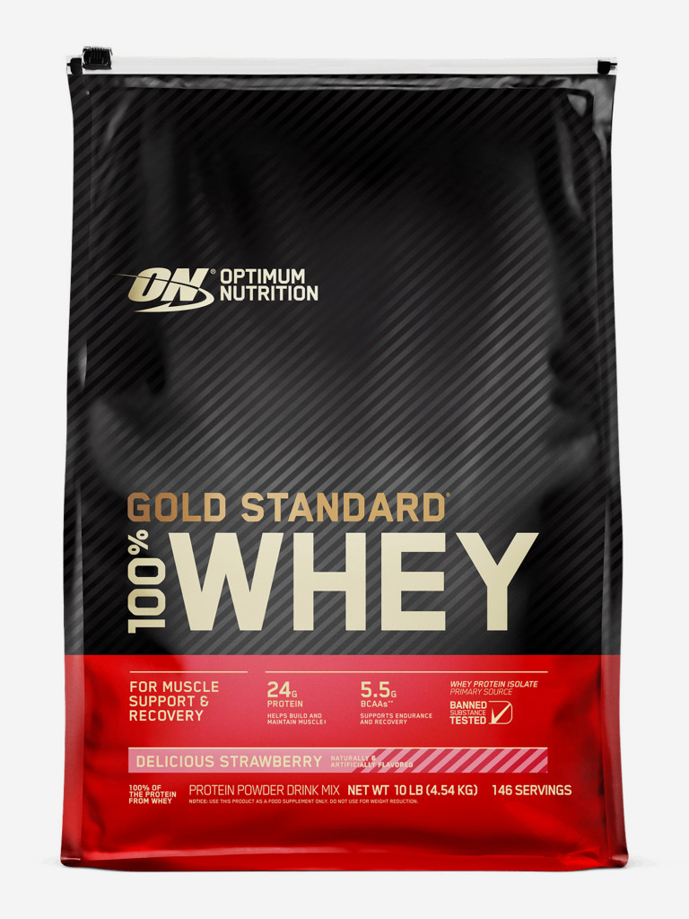 Протеин Optimum Nutrition Gold Standard Whey, 4530 г, Клубника