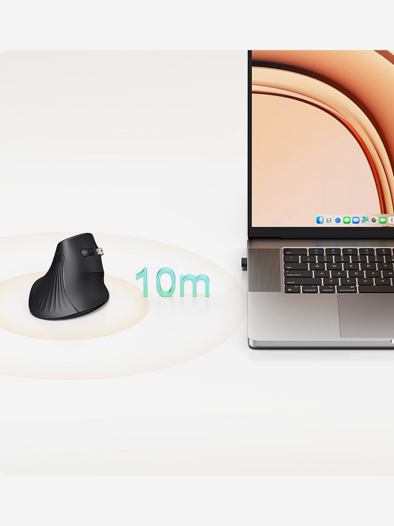 Беспроводная компьютерная мышь вертикальная UGREEN MU008Smini (85310) Dual-mode Wireless Vertical Mouse 2.4 GHz&BT