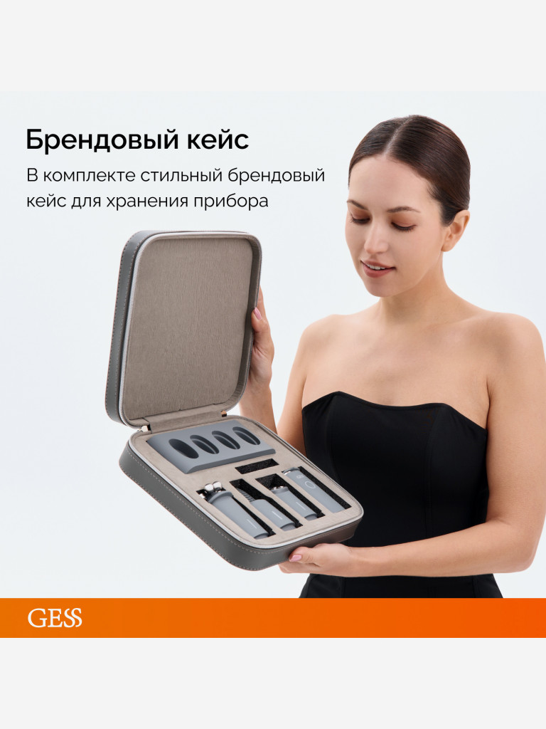 Прибор многофункциональный для лица с насадками GESS THE ONE, уз-чистка, микротоки, RF-лифтинг, роликовый массаж