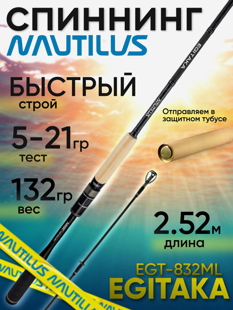 Спиннинг Nautilus EGITAKA EGT-832ML 2.52м 5-21гр