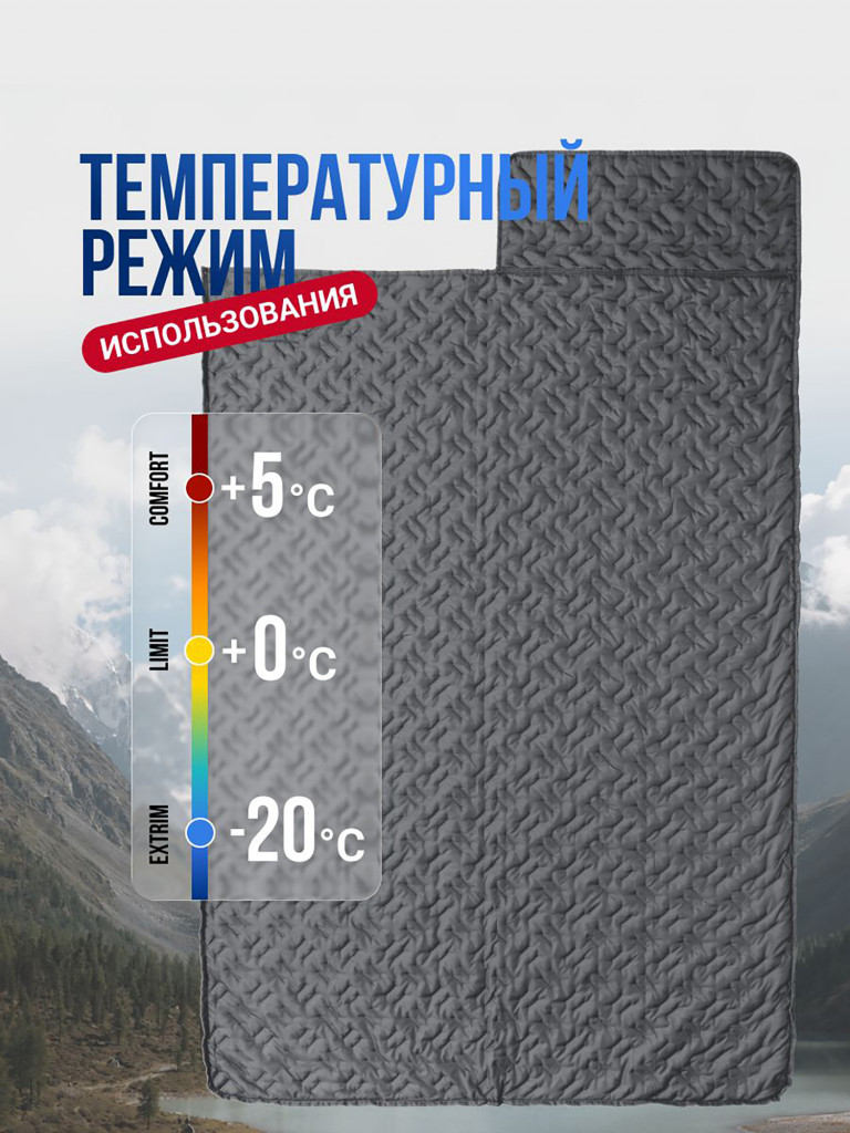 Спальный мешок туристический летний с подголовником, 72 х 230 см, камуфляж (300 г/м2)