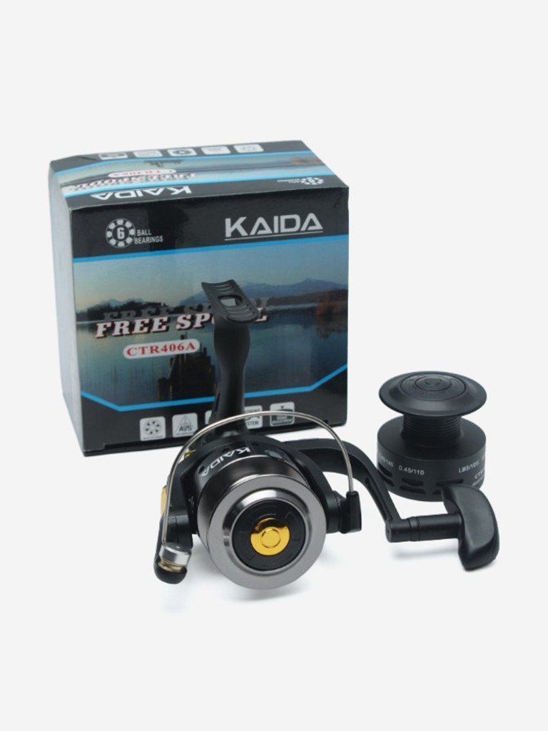 Катушка для спиннинга безынерционная Kaida катушка рыболовная CTR-406A-6BB с металлической шпулей (6) подшипник