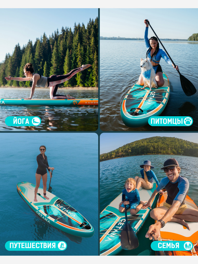 Надувная двухслойная SUP-доска CETANA VIBEMAX BLUE STD, 11'6" 351*86*15 см, сапборд