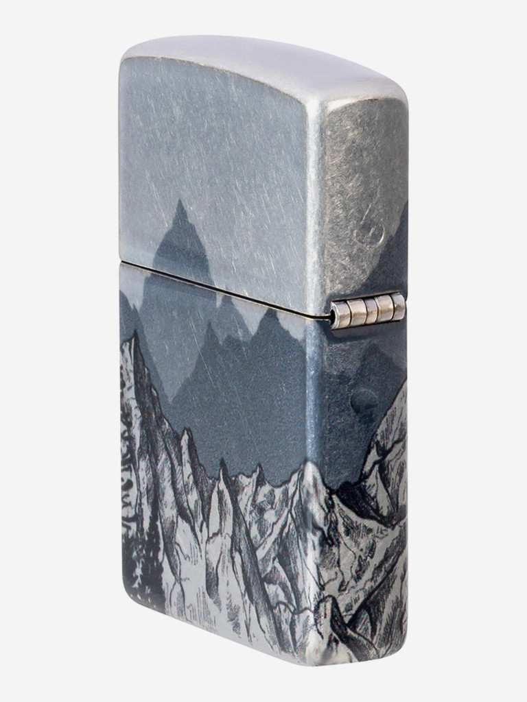 Зажигалка бензиновая ветроустойчивая Zippo Mountain Sketch 540 Tumbled Chrome