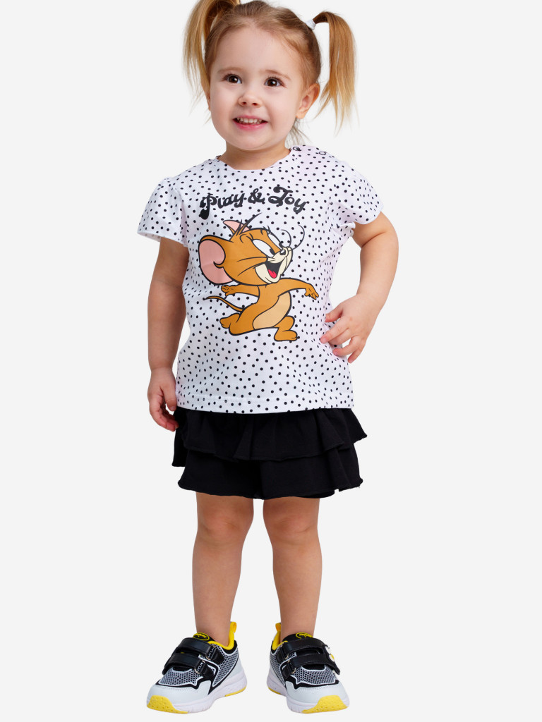 Комплект для девочек: футболка, юбка-шорты PlayToday