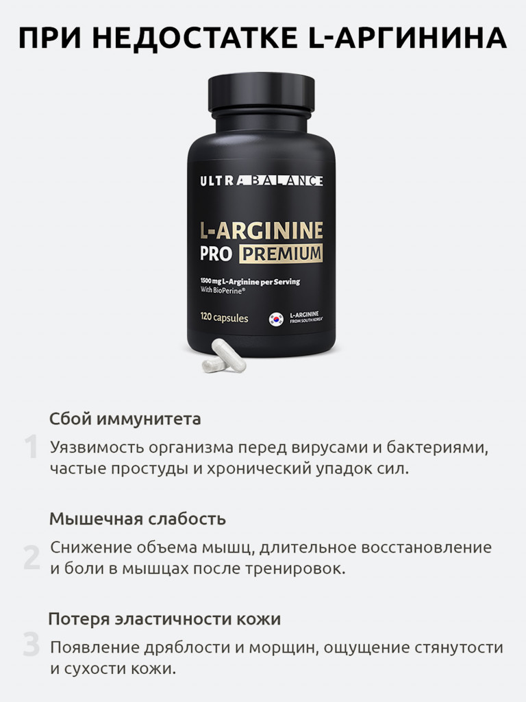 L-Arginine Ultrabalance L аргинин аминокислота для иммунитета, поддержки мышц, красоты взрослым, 120 капсул