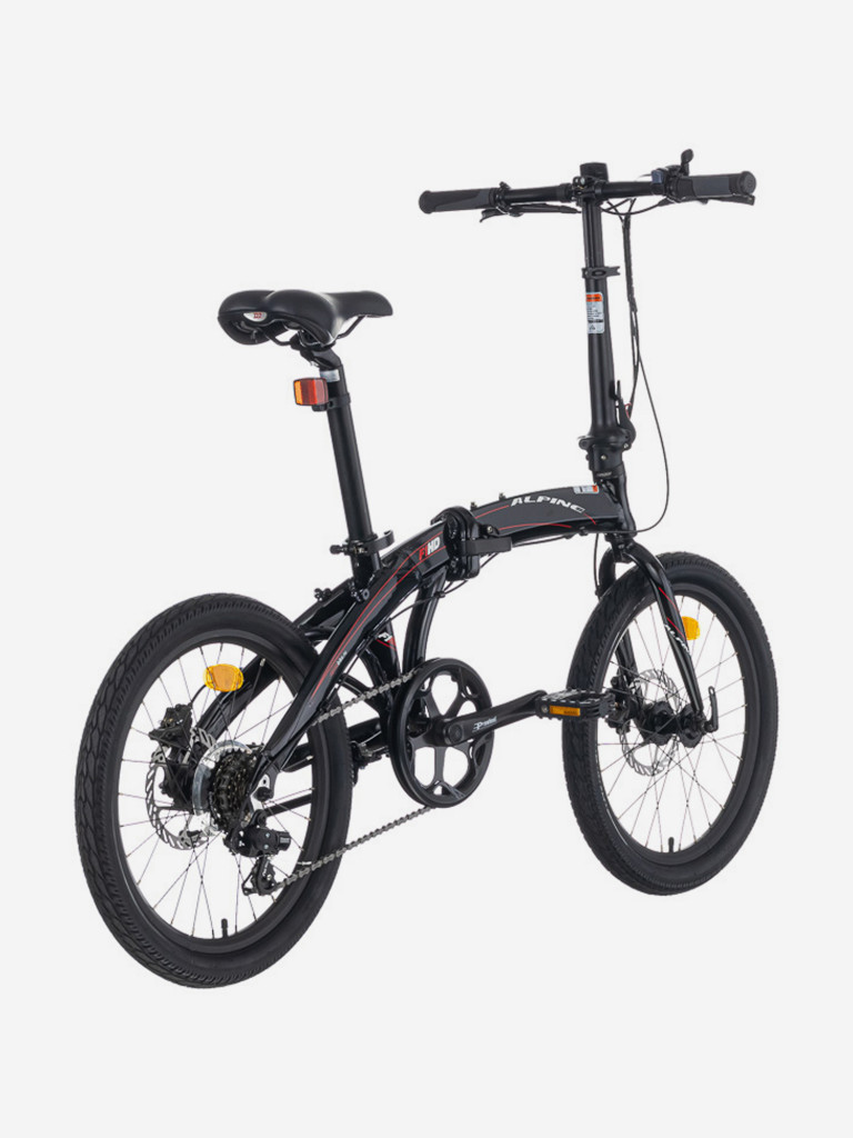 Велосипед Alpinebike F1HD, One size, 20", складной, 7 скоростей, черно-красный