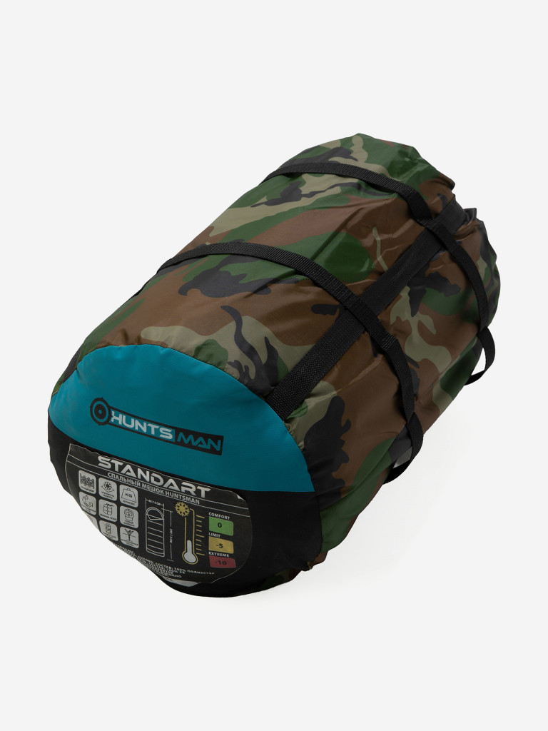 Спальный мешок Huntsman Аляска зимний утепленный с подголовником одноместный (до -10) для охоты и рыбалки