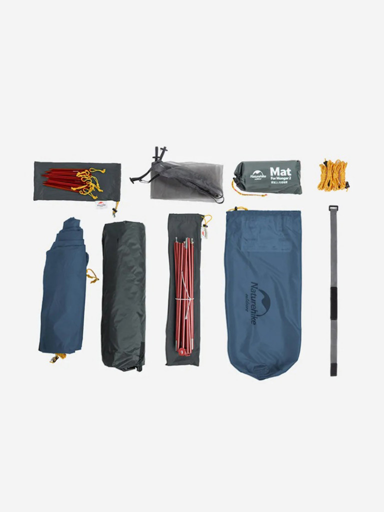 Палатка Naturehike Mongar 2-местная, алюминиевый каркас, сверхлегкая, синяя
