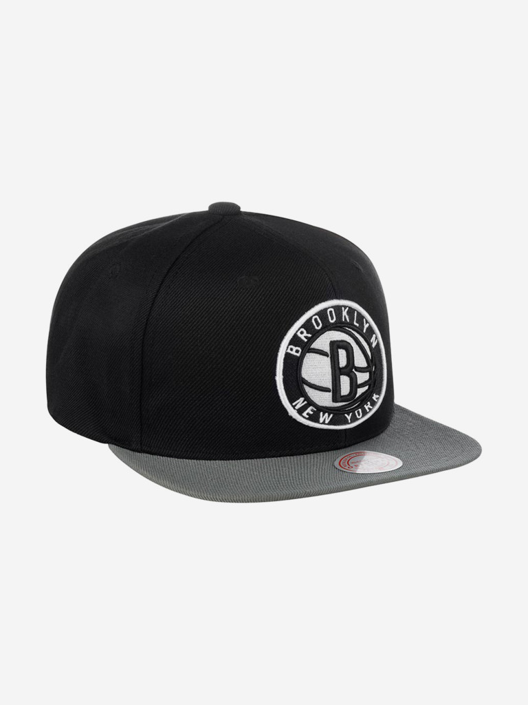 Бейсболка с прямым козырьком MITCHELL NESS HHSS3264-BNEYYPPPBKGY Brooklyn Nets NBA