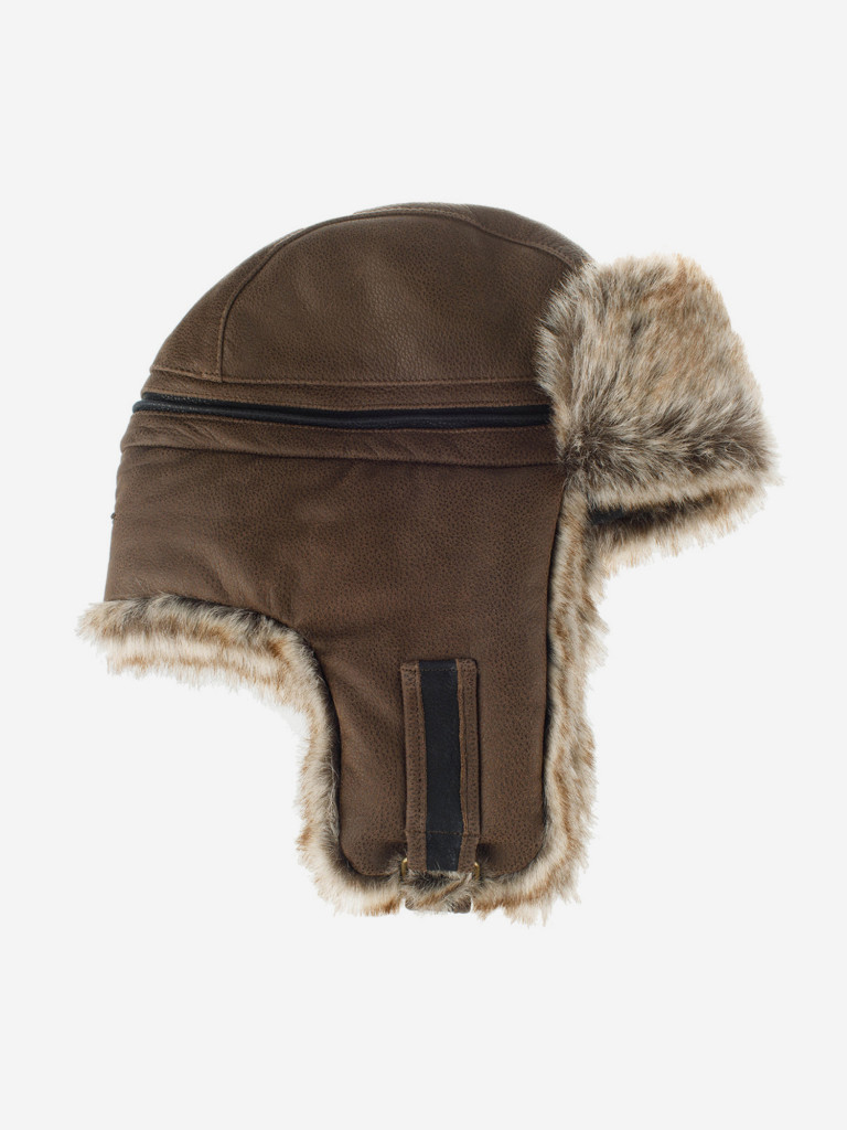 Шапка-ушанка STETSON 9297303 BOMBER CAP COWHIDE (коричневый)