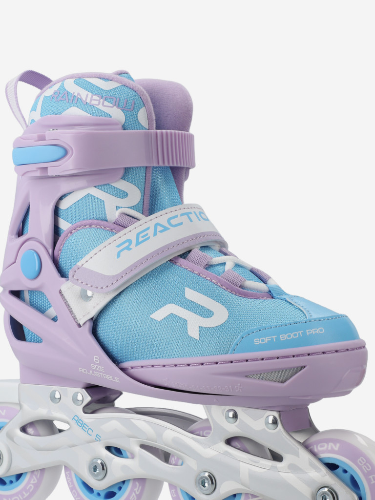 Роликовые коньки детские раздвижные Reaction Rainbow girl