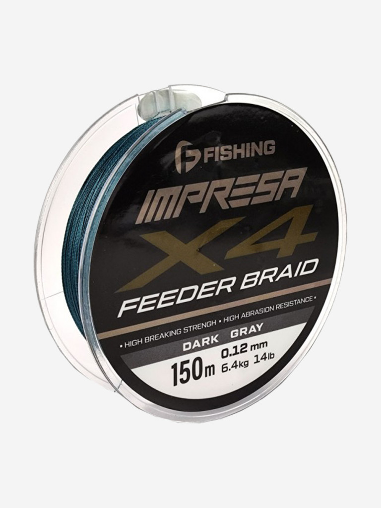 F-FISHING Шнур Impresa Braid PE X4 Feeder 150м Dark Grey 0,12мм 6,4кг