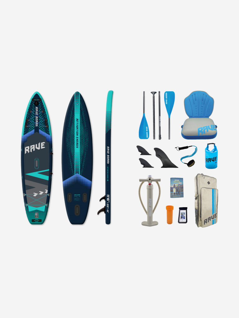 Надувной сапборд Rave Board RB102Pro (350*83*15) с сидушкой и двойным веслом