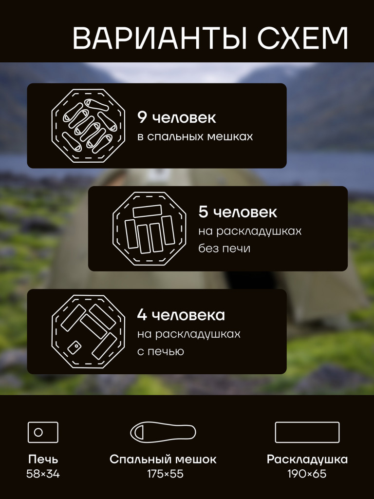 Палатка всесезонная МФП-4 Берег Хаки двухслойная