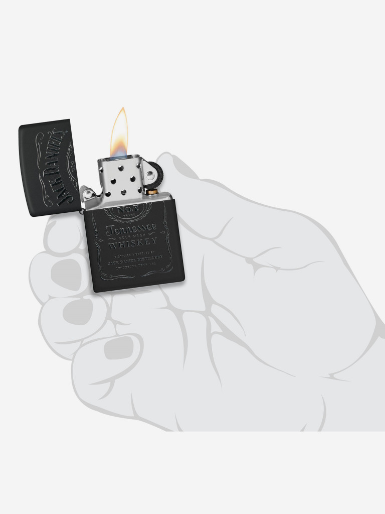 Подарочный набор ZIPPO Jack Daniel's WPL and Pouch Gift Set - Зажигалка бензиновая Zippo Black Matte + Чехол из натуральной кожи
