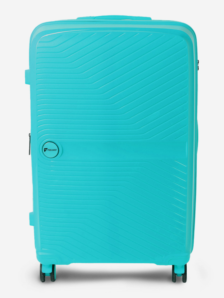 Чемодан на колесах L бирюзовый Feelway