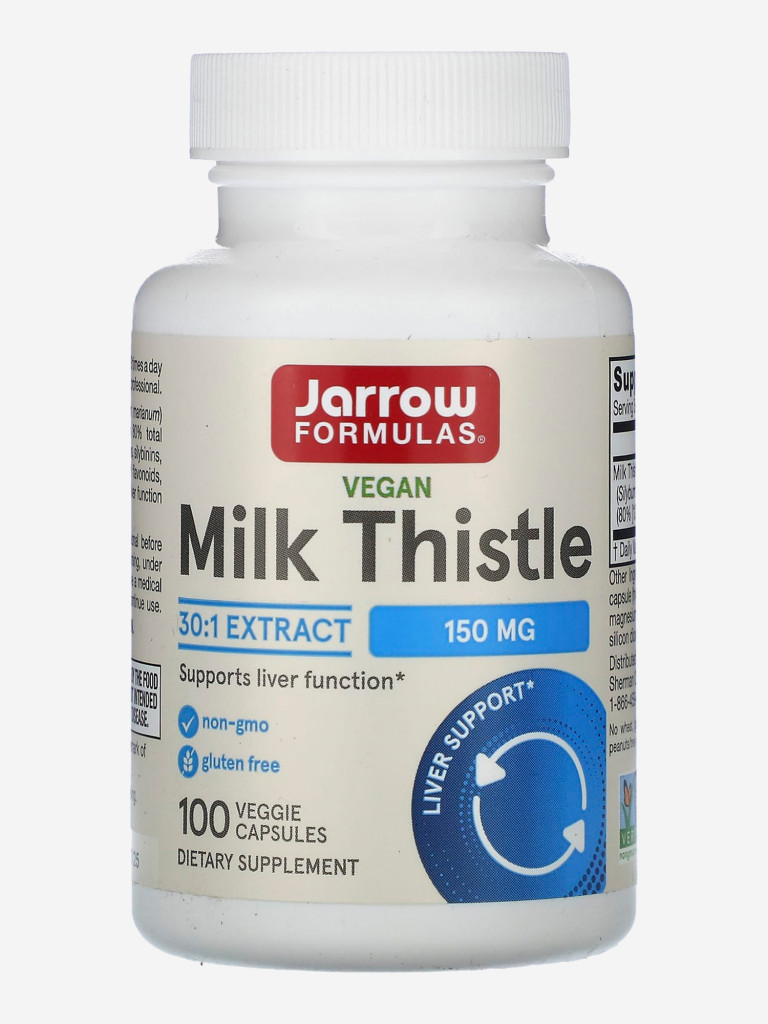 Молочный чертополох, экстракт 30:1 150 мг, для печени, Jarrow Formulas Milk Thistle 150 mg 100 veg caps