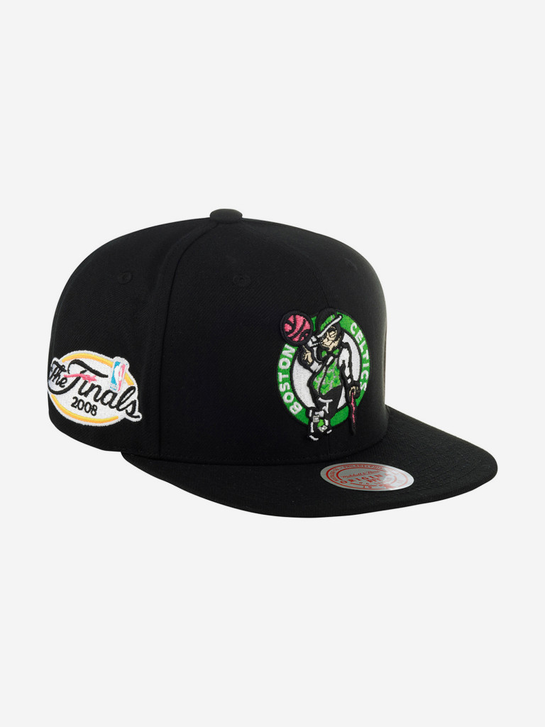 Бейсболка с прямым козырьком MITCHELL NESS HHSS5762-BCEYYPPPBLCK Boston Celtics NBA (черный)
