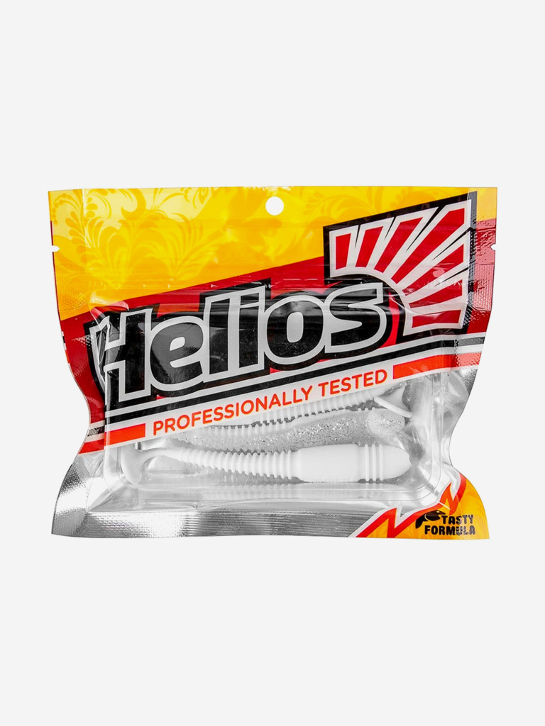 Мягкая приманка Helios Minoga, 3,75" / 9,5 см, White & Sparkles, 5 штук (HS-17-002)