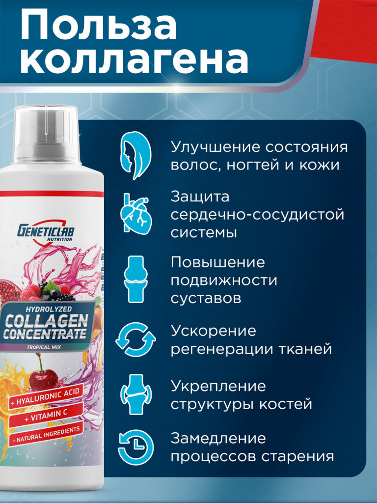 Коллаген COLLAGEN SUPPORT 500мл Тропический микс Geneticlab Nutrition