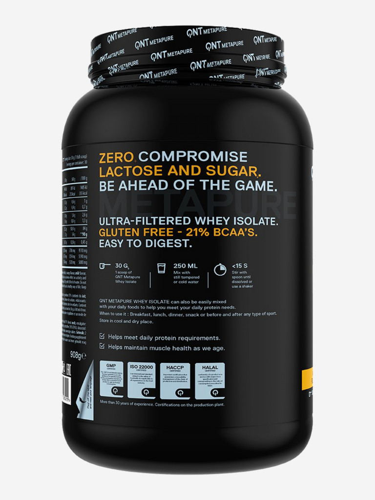 Изолят сывороточного протеина без лактозы QNT Metapure Whey Isolate Zero 908g Mango
