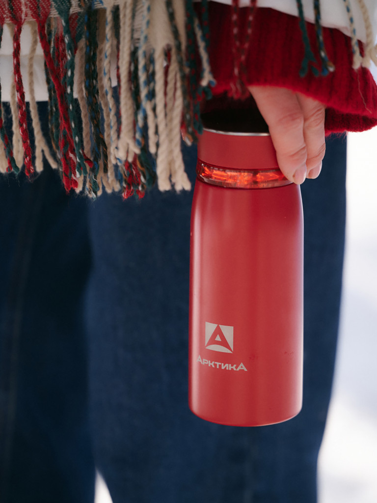 Термокружка Арктика 715 с ситечком 320 мл, красная