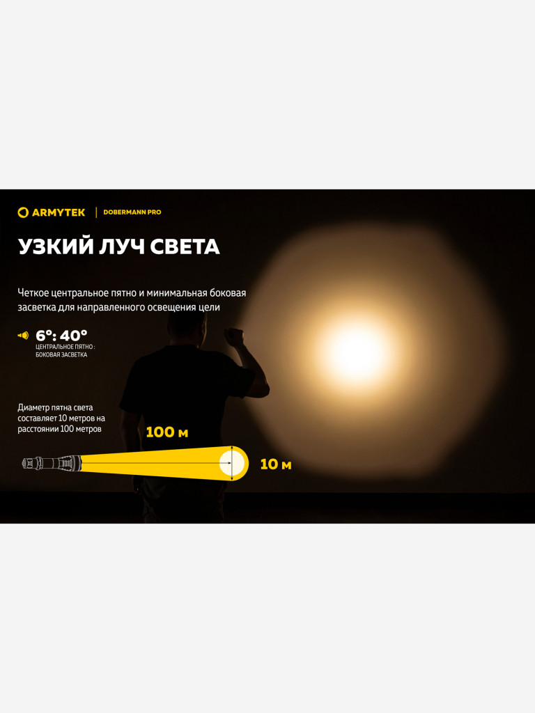 Фонарь светодиодный тактический Armytek Dobermann Pro Magnet USB, 1500 лм, холодный свет