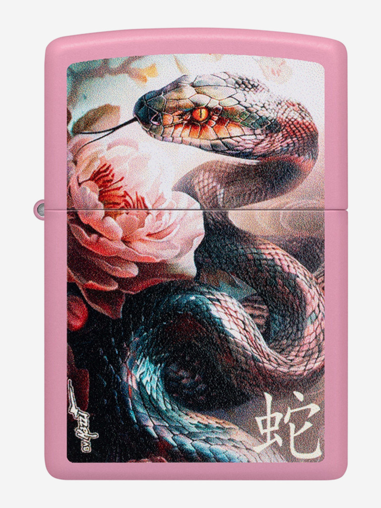 Зажигалка бензиновая ветроустойчивая Zippo Mazzi Anaconda Pink Matte