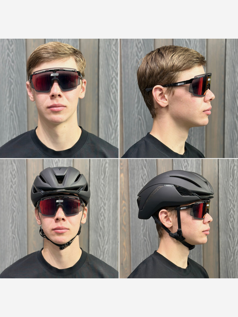 Очки спортивные Scicon AeroWatt оправа Black Gloss линза SCNPP Multimirror Red